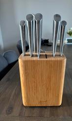 Villeroy en boch messenset met houten messenblok 7-delig, Ophalen of Verzenden, Zo goed als nieuw, Rvs of Chroom