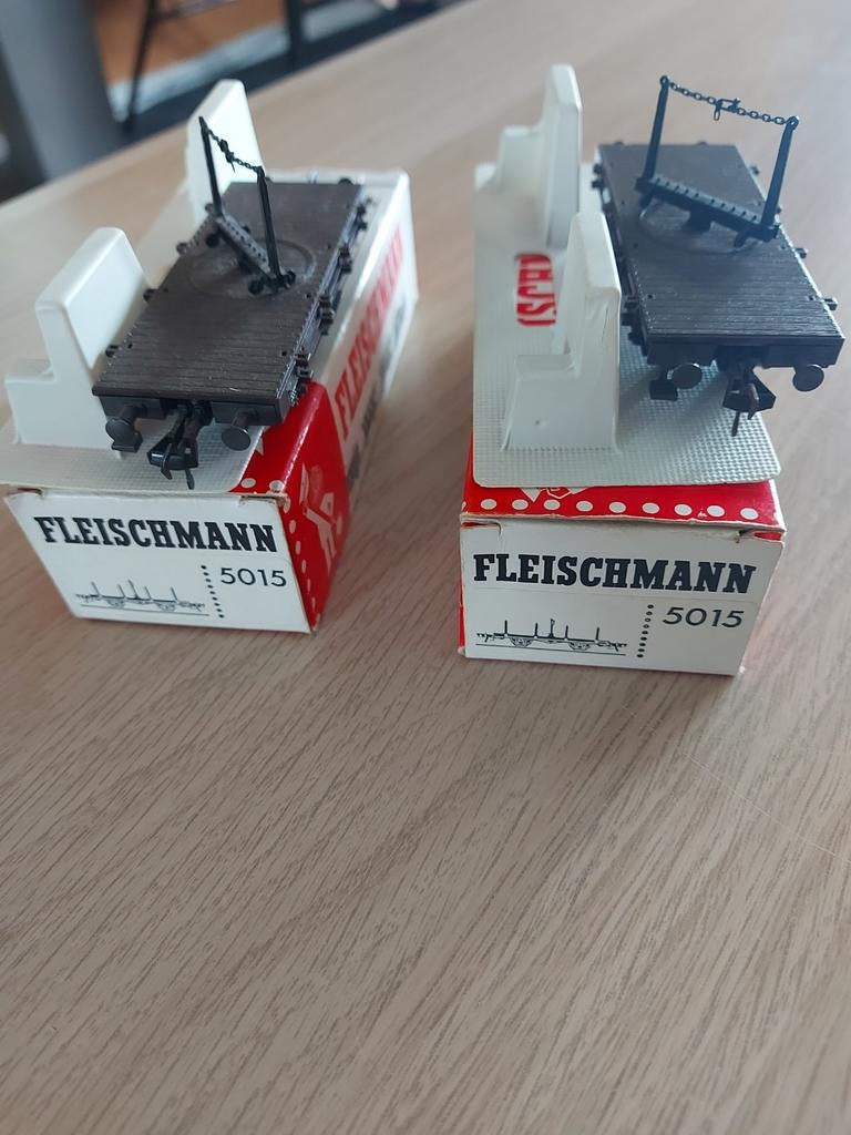 Fleischmann 5015 drehschemelwagons twee stuks, Hobby en Vrije tijd, Modeltreinen | H0, Gelijkstroom, Fleischmann, Wagon, Ophalen of Verzenden