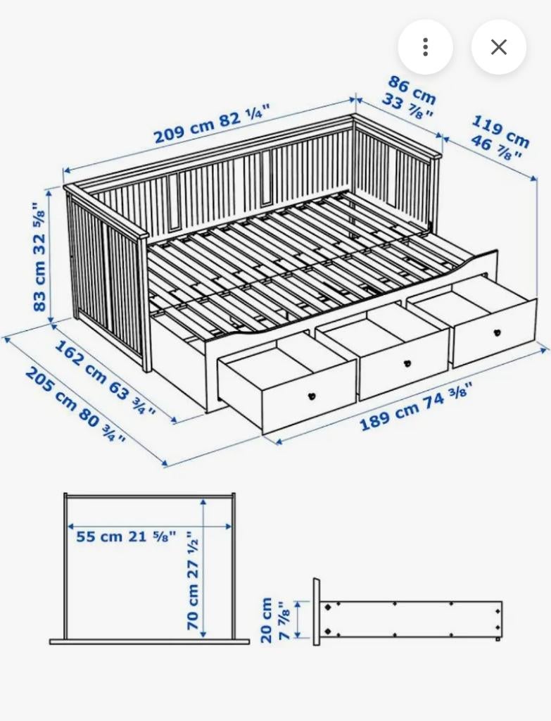 Bed, Ophalen, Eenpersoons, Wit, Overige maten