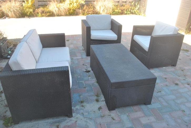 Tuinset, Keter,  4 delig, Tuin en Terras, Tuinsets en Loungesets, Gebruikt, Loungeset, Kunststof, 4 zitplaatsen, Bank, Bijzettafel