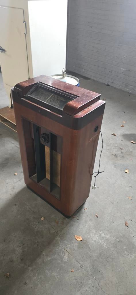 Philips Arabesque 802A radiomeubel 1937 antieke radio vintag, Ophalen of Verzenden