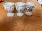 3 handgeschilderde eierdoppen uit Portugal, Gebruikt, Keramiek, Overige typen, Ophalen of Verzenden