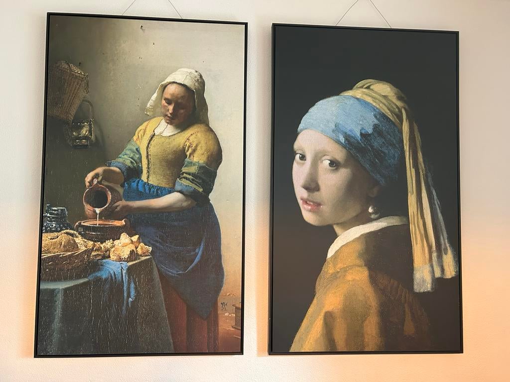 Repro's Johannes Vermeer: Meisje met de Parel & Het Melkmeis, Ophalen