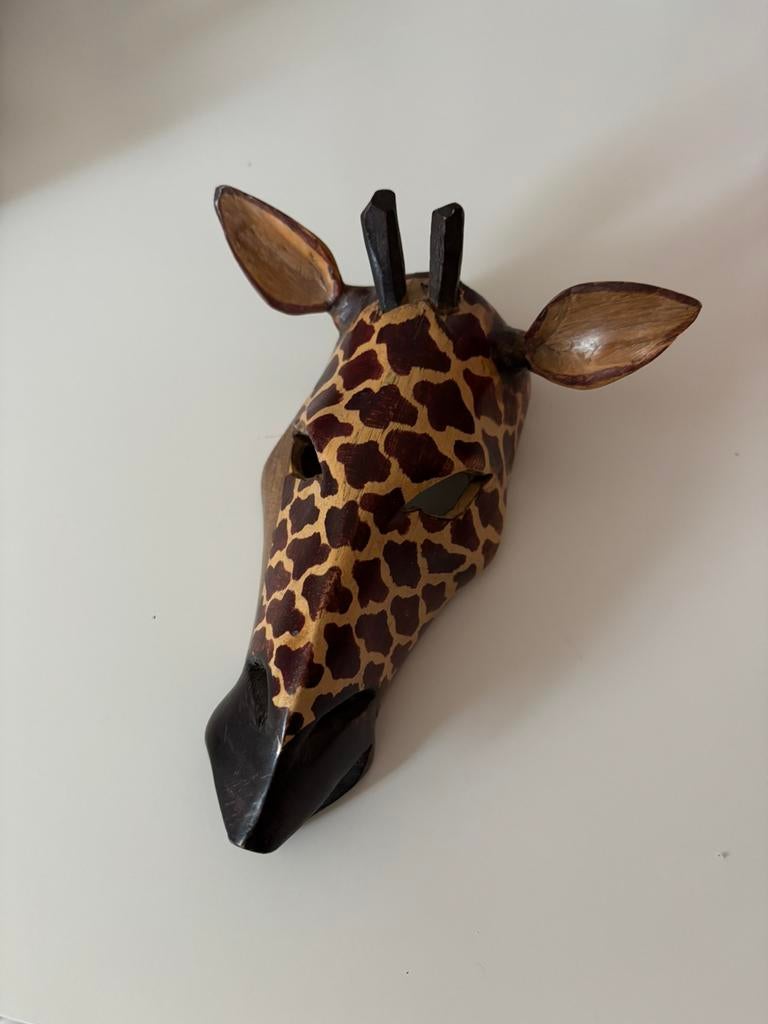 Houten Giraffe Masker uit Zuid Afrika, Antiek en Kunst, Kunst | Beelden en Houtsnijwerken, Minder dan 20 cm, Hout, Afrika, Masker