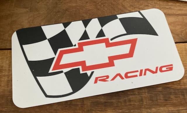 CHEVROLET racing   Bordje  plastic +- 30-x15, Ophalen of Verzenden, Auto's