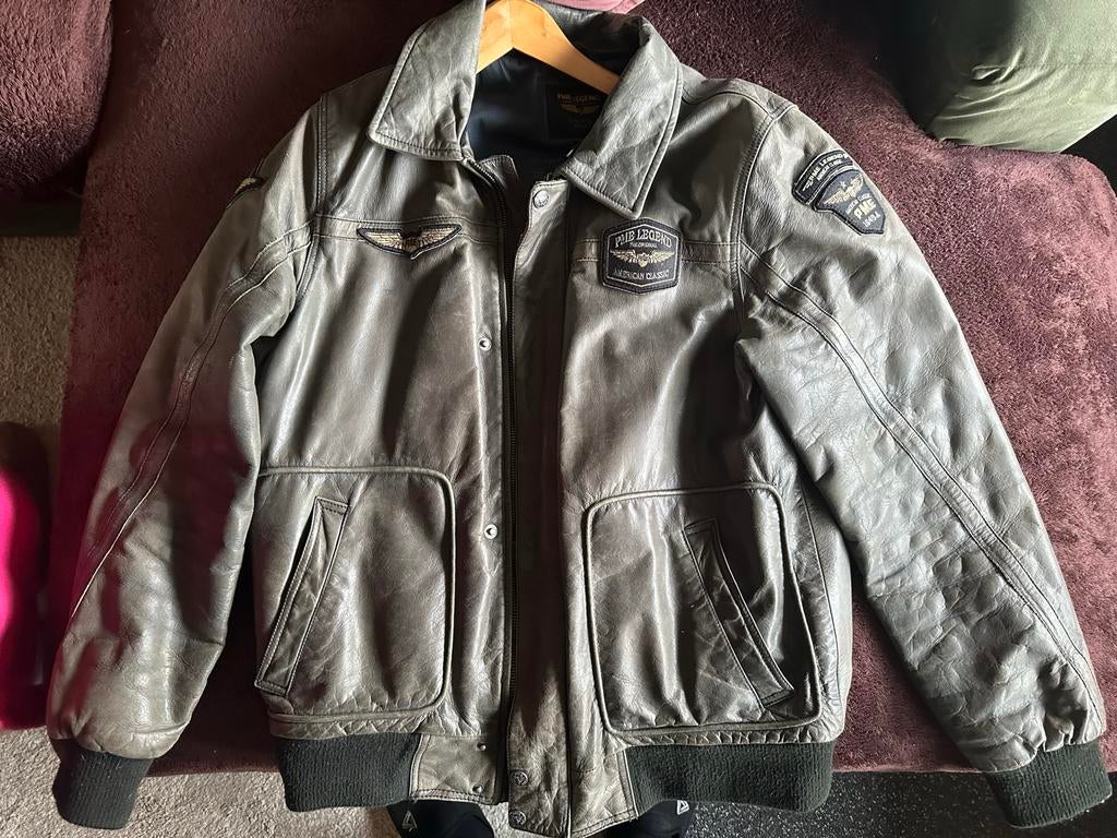 PME Legend leren jas - maat XXL, Kleding | Heren, Jassen | Winter, Ophalen of Verzenden, Gedragen, Overige maten, Grijs