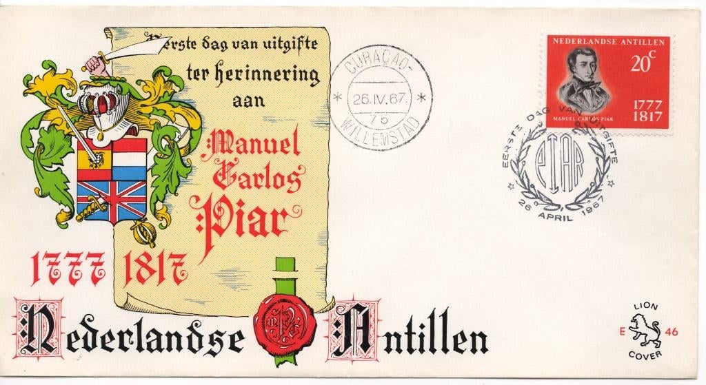 Eerstedagenvelop Nederlandse Antillen nr. E 46., Ophalen of Verzenden, Onbeschreven, Rest van de wereld