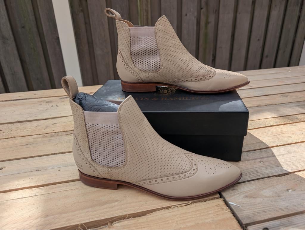 Melvin & Hamilton Jessy 4, creme nappa, maat 40, enkellaars, Kleding | Dames, Schoenen, Beige, Lage of Enkellaarzen, Nieuw, Ophalen of Verzenden