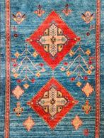Handgeknoopt oosters wol Kazak Azeri tapijt blue 104x155cm, Crème, 100 tot 150 cm, Generic address, Zo goed als nieuw