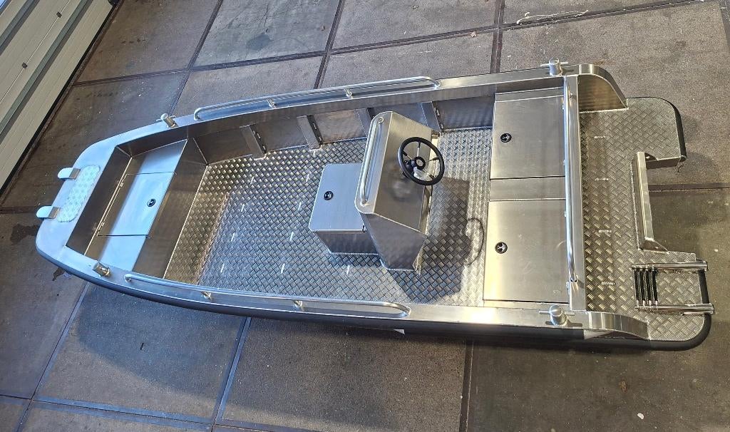 Aluva rolstoelboot werkboot, Watersport en Boten, Vis- en Consoleboten, Ophalen, 6 meter of meer, Aluminium, Zo goed als nieuw