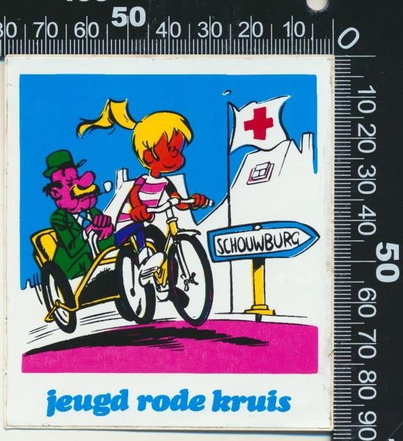 Sticker: Rode Kruis - Jeugd Rode Kruis, Verzamelen, Ophalen of Verzenden, Zo goed als nieuw, Bedrijf of Vereniging