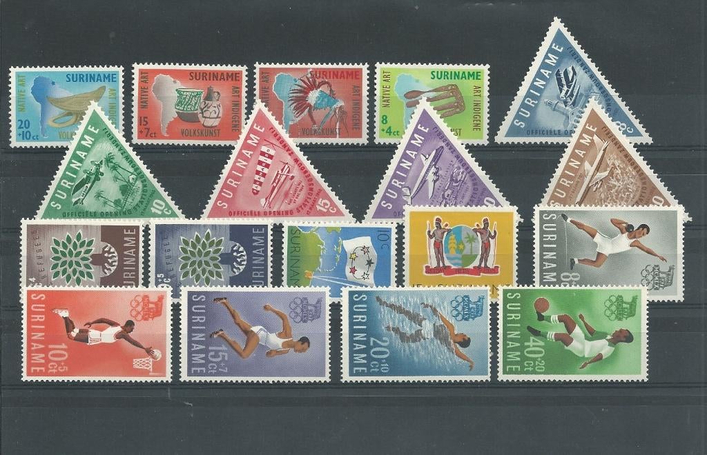 Suriname 1960, complete jaargang, Postfris., Postzegels en Munten, Verzenden, Postfris