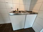 Compact keukenblok 100cm met kookplaat, koelkast, Ophalen, Gebruikt, Wit, Enkelwandige keuken