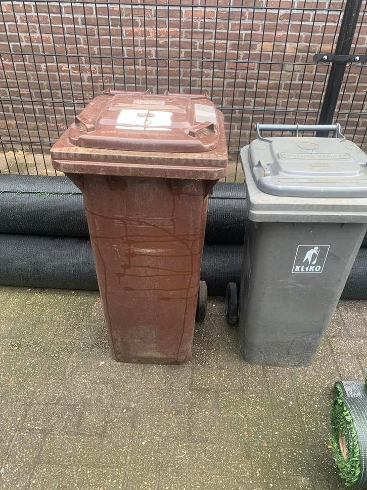Kliko afvalcontainer - Grijs 100 / bruin 120 / 140, Huis en Inrichting, Woonaccessoires | Prullenbakken, Gebruikt, Kunststof, 75 cm of meer
