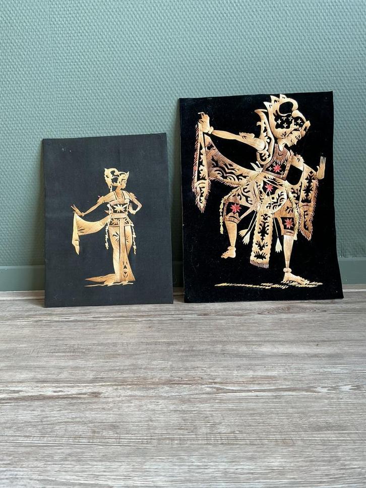 Indonesische (volks) kunst / pressed bamboo art, Antiek en Kunst, Kunst | Niet-Westerse kunst, Ophalen of Verzenden