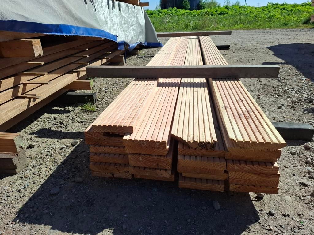 Partij 26 st douglas vlonderplanken 4 m b keuze bezorgen mog, Ophalen, Nieuw, A, Hout
