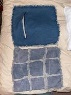 2x Jeans kussenslopen 40x40cm, Huis en Inrichting, Ophalen, Gebruikt, Blauw, Vierkant