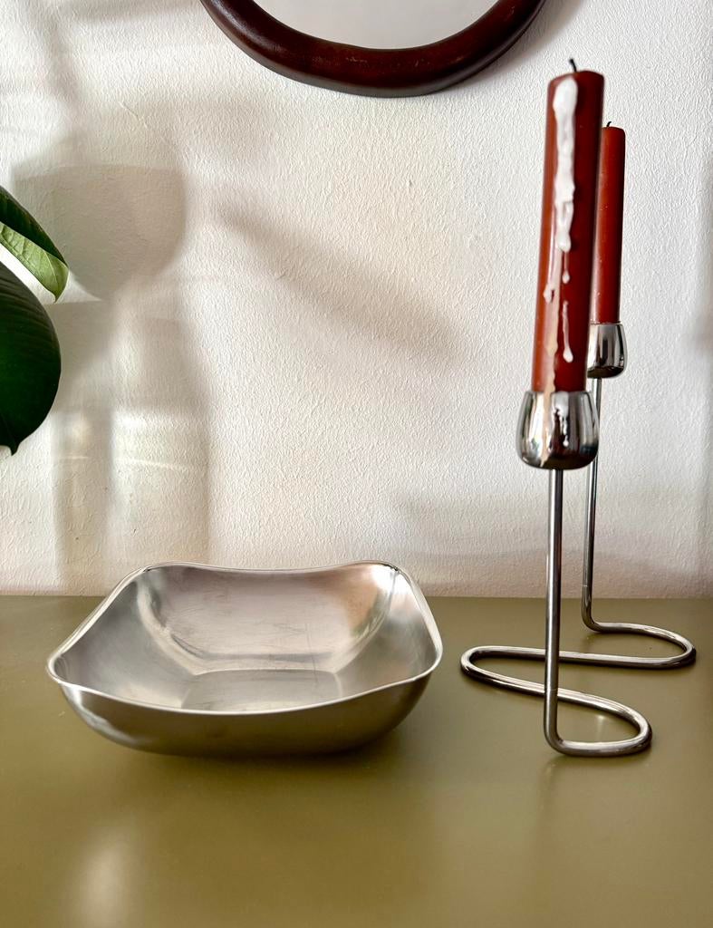 Vintage schaaltje metallic Alessi, Ophalen, Zo goed als nieuw, Decoratie