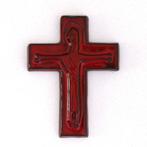 ✅ CRUCIFIX De WERF Utrecht keramiek rode glazuur ca. 1960, Ophalen of Verzenden