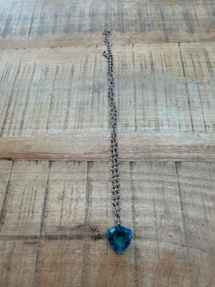 Luxenter Zilverkleurige ketting met hartvormige hanger, Sieraden, Tassen en Uiterlijk, Kettingen, Zo goed als nieuw, Overige materialen