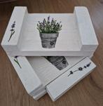 Set van 4 witte houten onderzetters *NIEUW* (oz4) a, Ophalen of Verzenden, Nieuw, Glas of Kopje