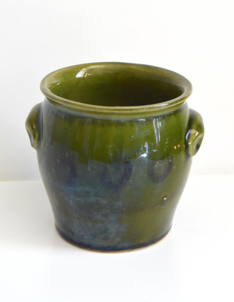 Vintage Duits aardewerken pot in een mooie groene kleur, Antiek en Kunst, Ophalen of Verzenden