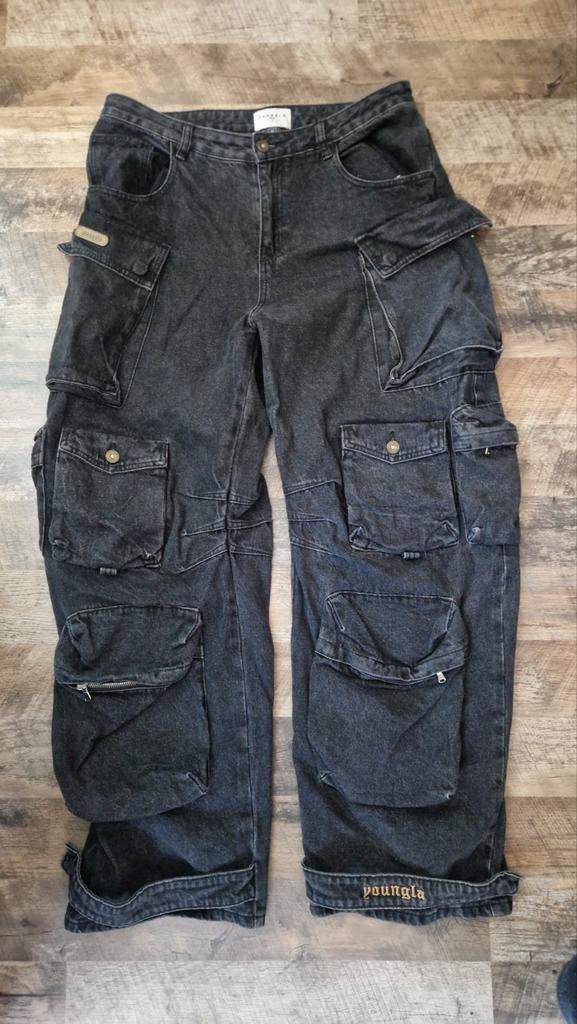 Youngla Hella Pocket Jeans Maat L Zwart, Kleding | Heren, Spijkerbroeken en Jeans, Youngla, Zwart, Overige jeansmaten, Ophalen of Verzenden