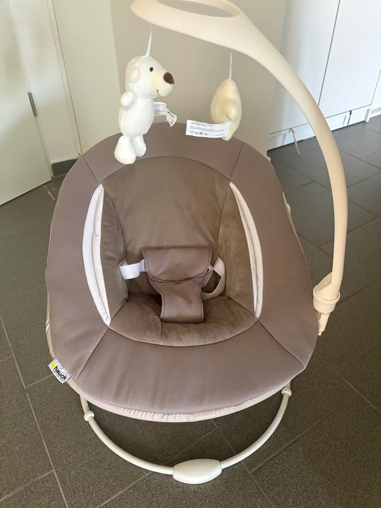 Hauck Bouncer Deluxe 2in1 Sand/Grijs - Zeer goede staat, Overige merken, Wipstoel, Ophalen of Verzenden, Met gordel(s) of riempje(s)