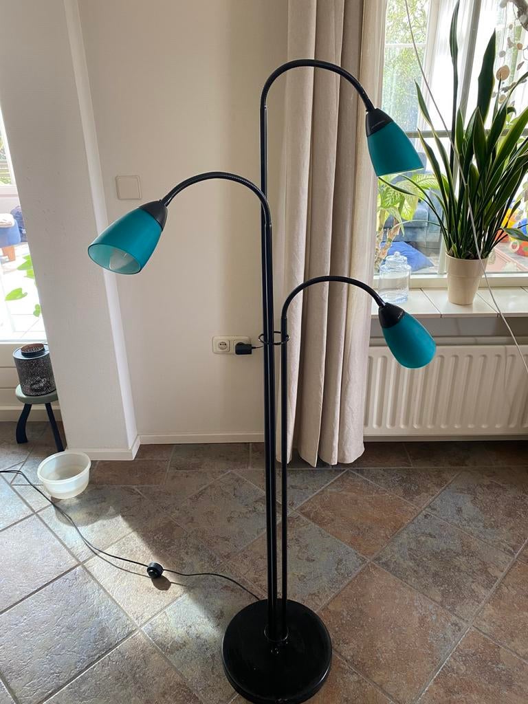 Hanglamp en vloerlamp set, Ophalen, Gebruikt, Glas, 150 tot 200 cm