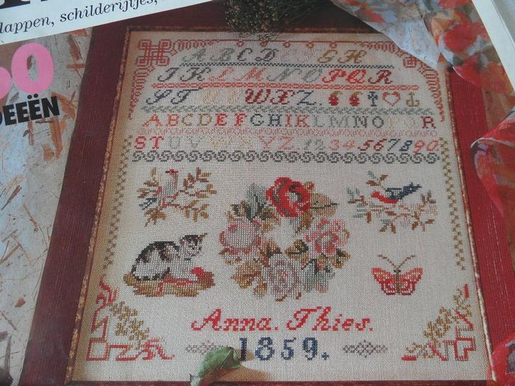 Burda kruissteek met 2 Permin merklap patronen zie foto's, Hobby en Vrije tijd, Borduren en Borduurmachines, Nieuw, Overige typen