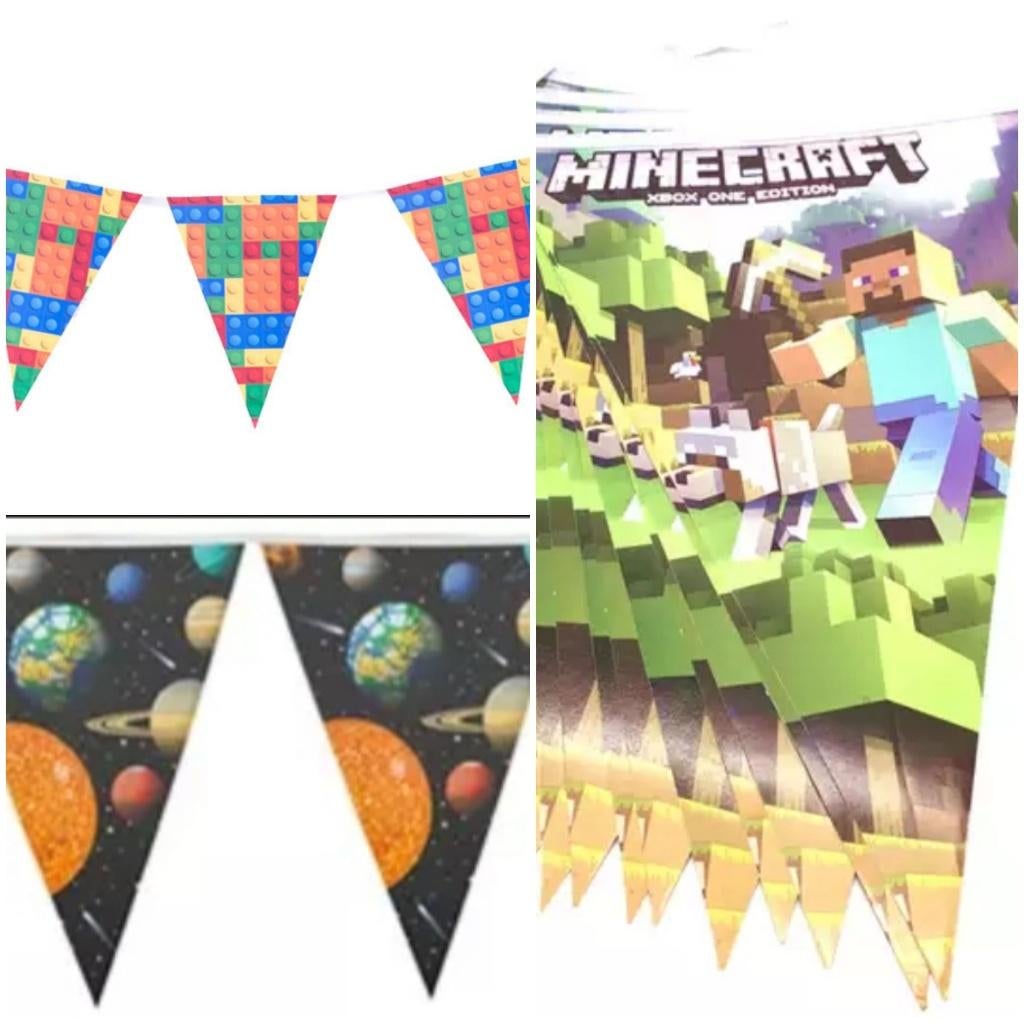 Minecraft, Mario, LOL, Lego etc. vlaggenlijn/slinger, nieuw!, Ophalen of Verzenden, Nieuw, Versiering, Verjaardag
