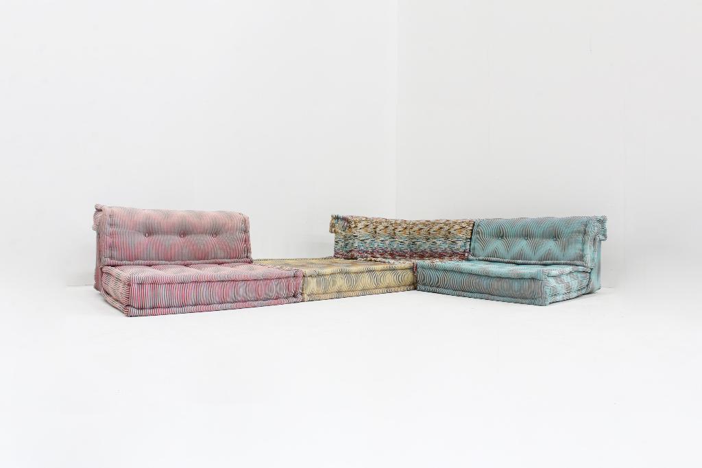 Roche Bobois Mah Jong modulaire sofa Missoni Hans Hopfer, 250 tot 300 cm, Vintage design, Ophalen of Verzenden, Zo goed als nieuw