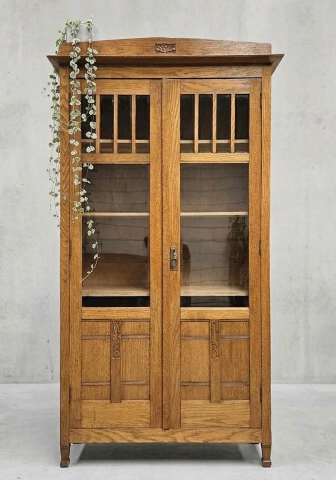 Antieke brocante Art Deco meidenkast vintage linnenkast kast, Antiek en Kunst, Curiosa en Brocante, Ophalen of Verzenden