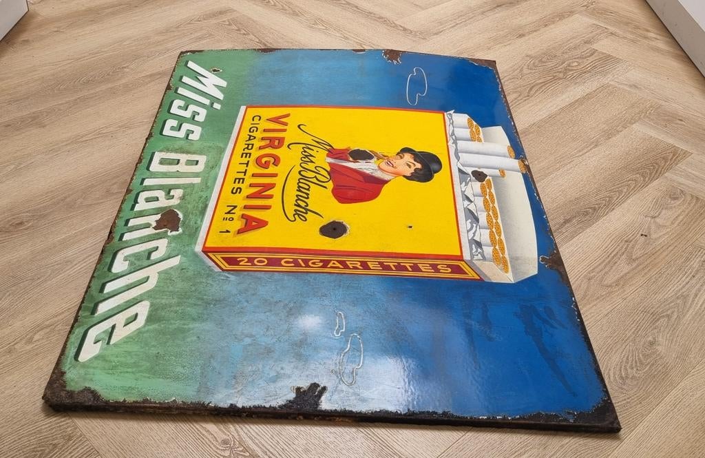 Virginia sigarettes emaille antiek reclamebord bord bar, Antiek en Kunst, Ophalen of Verzenden