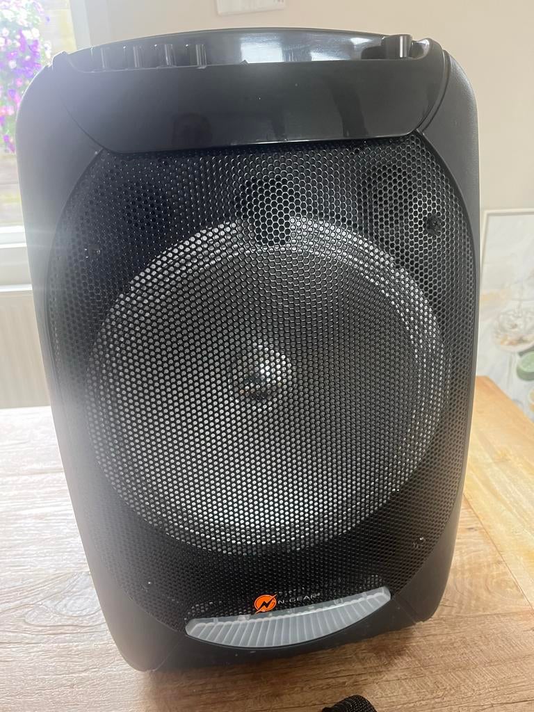 N-Gear Karaoke Set 1210 - Draagbare Bluetooth Speaker, Ophalen of Verzenden, Zo goed als nieuw, Complete set