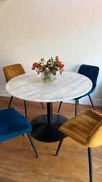 Marmeren eettafel, Huis en Inrichting, Tafels | Eettafels, Ophalen, Gebruikt, Rond, Modern