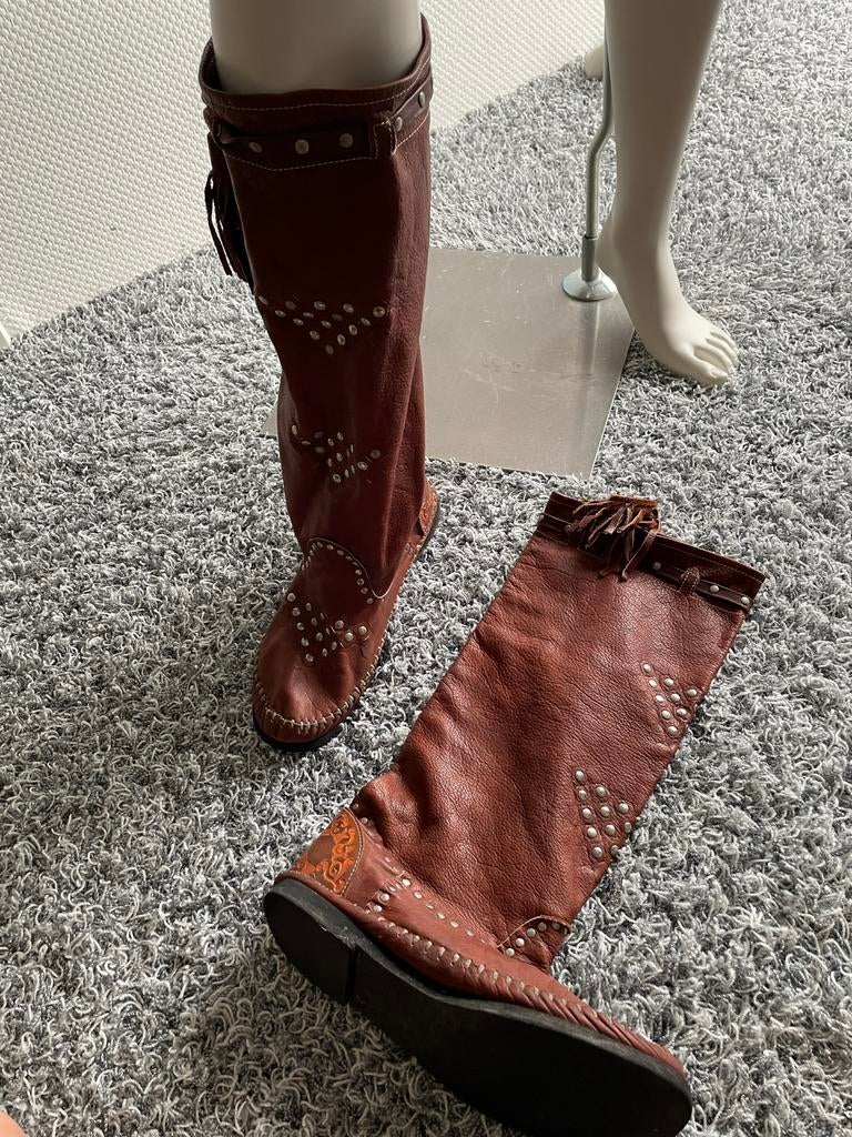 Leren stoeren laarzen maat 40, Hoge laarzen, Bruin, ., Ophalen of Verzenden