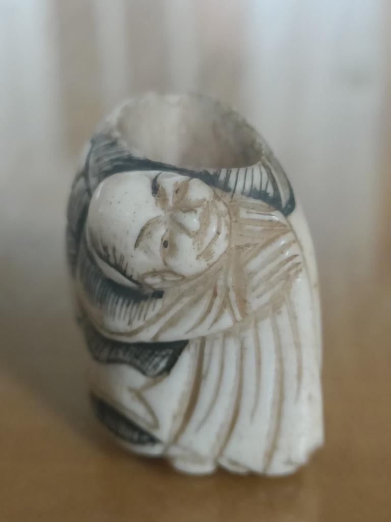 Japans antieke netsuke  Masakazu stag antler, Antiek en Kunst, Ophalen of Verzenden