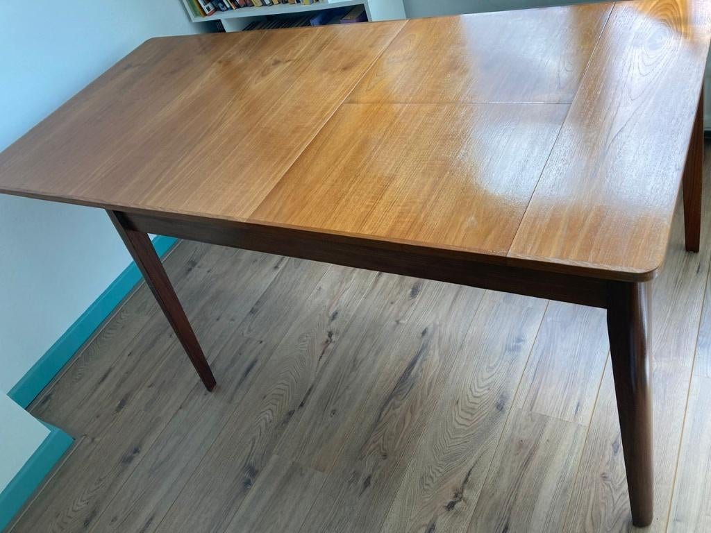 Tafel Pastoe Webe Berlijn teak vintage uitschuifbaar, Ophalen of Verzenden
