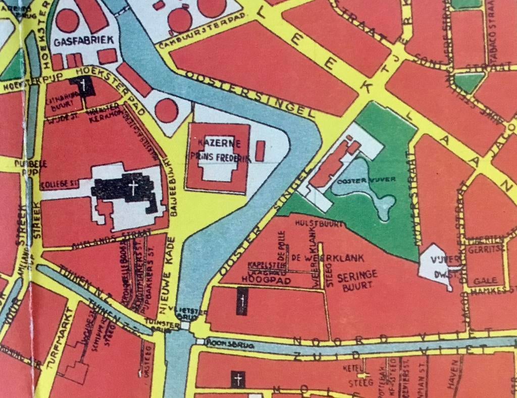 Plattegrond - LEEUWARDEN 1943, Gelezen, Ophalen of Verzenden, Landkaart, 1800 tot 2000