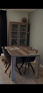 Tafel en vier stoelen, Ophalen, Gebruikt, 50 tot 100 cm, 150 tot 200 cm