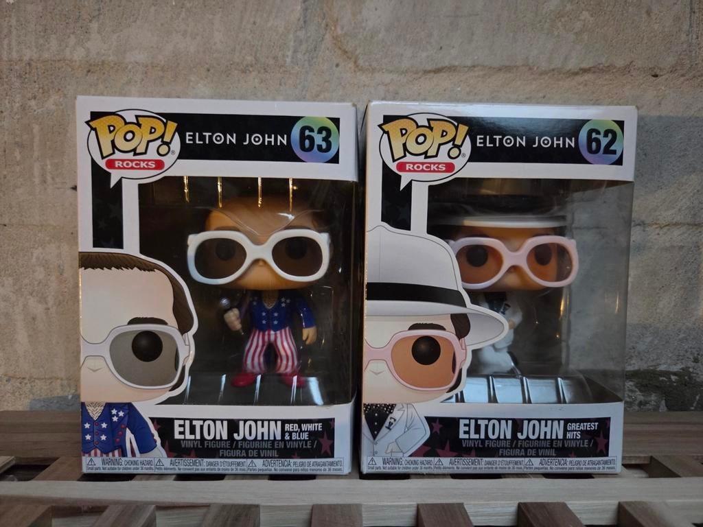 Funko Pop Elton John #62 #63, Verzamelen, Poppetjes en Figuurtjes, Gebruikt, Ophalen of Verzenden