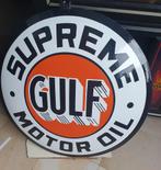 Emaille reclamebord GULF zware  kwaliteit 60 cm, Ophalen of Verzenden, Reclamebord