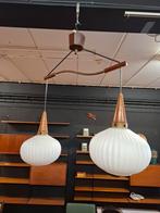 Vintage hanglamp Louis Kalff Philips opaline glas lamp, Vintage, Mid-century Modern, Retro, Onbekend, Ophalen of Verzenden, Zo goed als nieuw