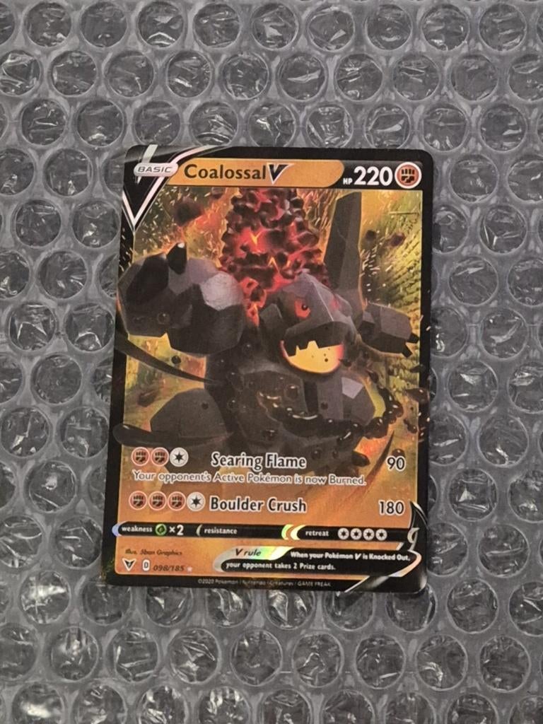 Coalossal V 098/185 Vivid Voltage Sword & Shield Ultra Rare, Ophalen of Verzenden, Zo goed als nieuw, Losse kaart, Foil