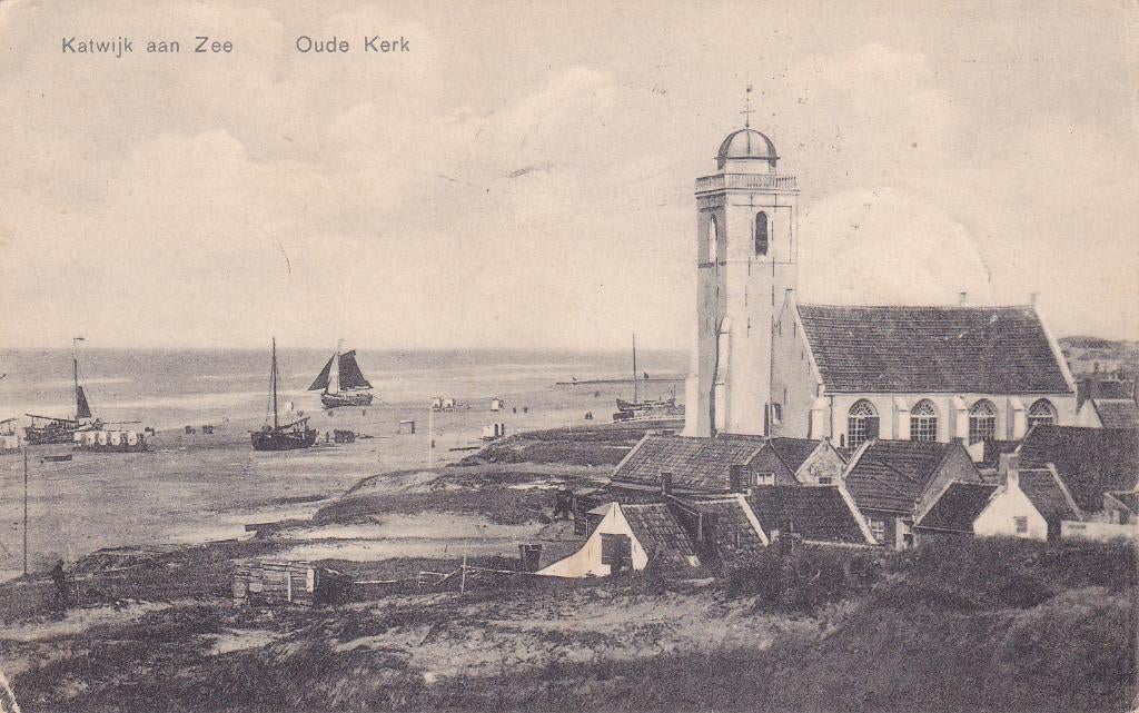 Katwijk aan Zee. Oude Kerk.  (1911), Ophalen of Verzenden, Voor 1920, Gelopen, Zuid-Holland