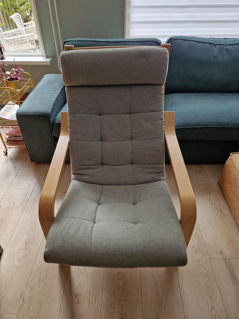 Poang stoel ikea mintgroen, Ophalen, Gebruikt, 75 tot 100 cm, 50 tot 75 cm