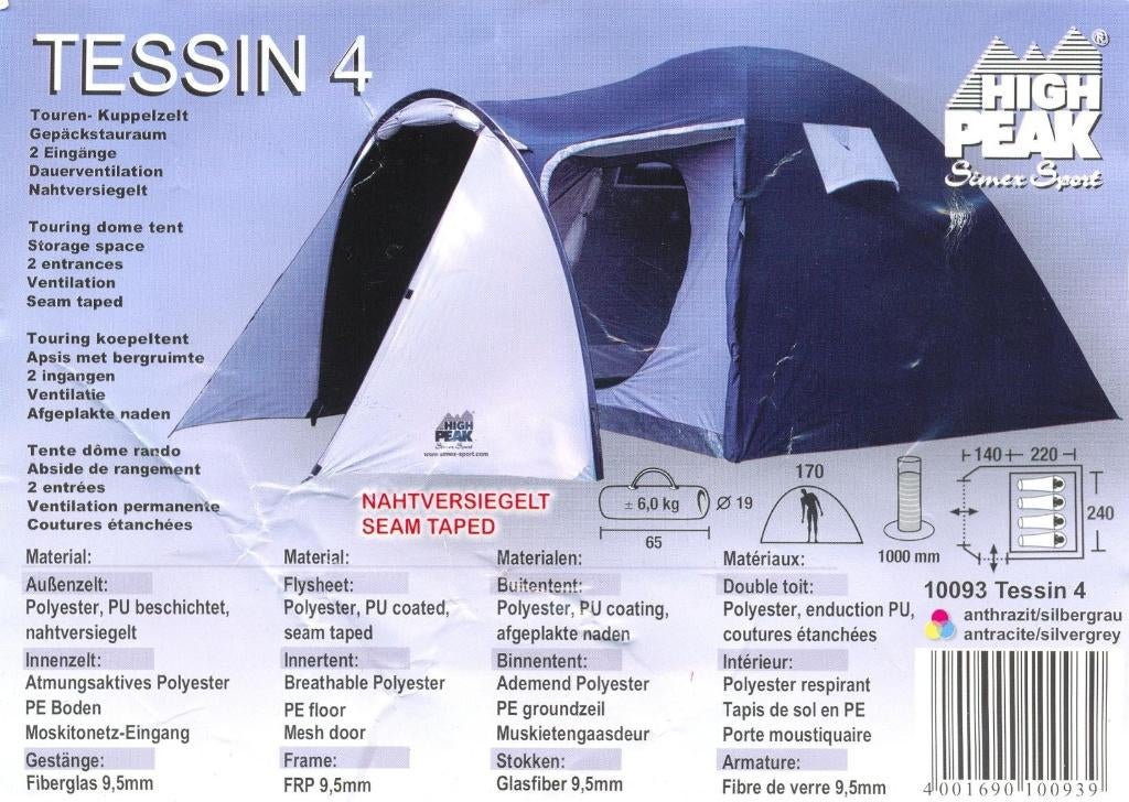 Koepeltent met 2 ingangen 3.60 x 2.40 mtr. 4 of 5 persoons, Ophalen, Nieuw
