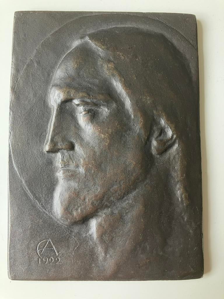 Zeldzame bronzen plaquette Agterberg, Ophalen of Verzenden, Brons