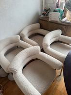 4 bouclé/teddy eetkamerstoelen, Ophalen, Japandi chique, Wit, Zo goed als nieuw